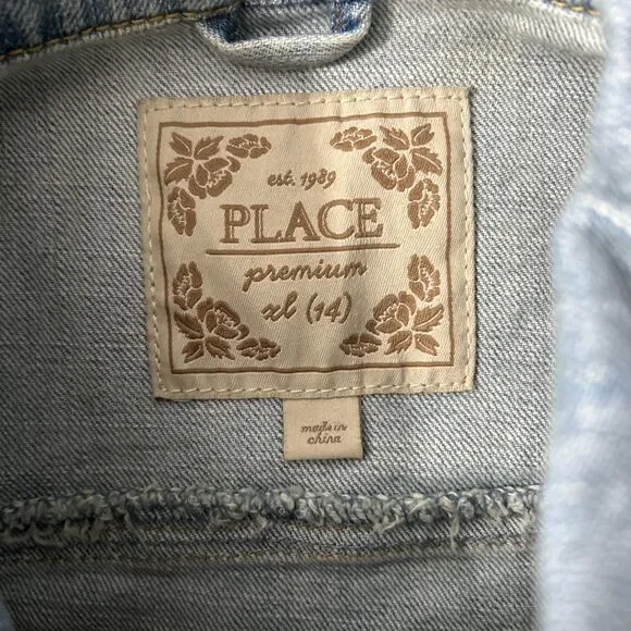Childrens Place Jean Jacket Womens 14 Fairy Embroidered Denim BohoY2K - Picture 5 of 8